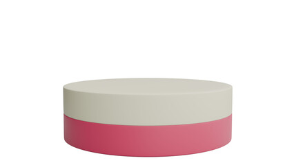 Pink and White Cylindrical Display Stand