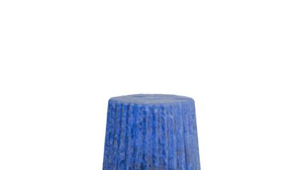 Blue Textured Cylinder on Transparent Background