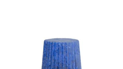 Blue Textured Cylinder on Transparent Background