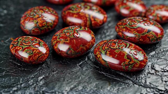 Close-up material of patterned decorative stones