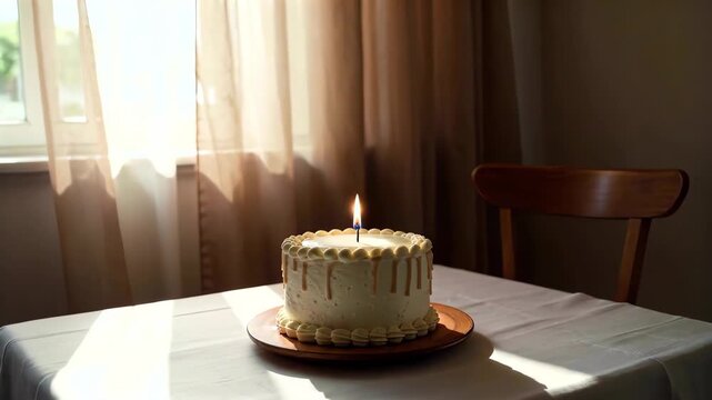 Birthday cake on indoor table