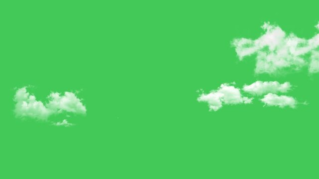 Fluffy White Cumulus Clouds Moving Across Sky