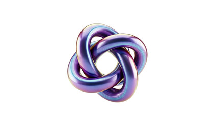 Naklejka premium Abstract 3D Knot Rendered on White Background