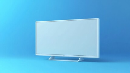 Flat-screen tv on blue background. AI image