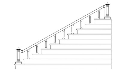Fototapeta premium Staircase Balustrade Designs 2D vector