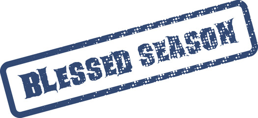 Blessed Season Textured Blue Rubber Stamp for Holiday Greetings and Festive Celebrations ©  Design_ mn