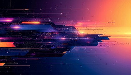 Abstract Digital Speed Lines with Vibrant Colors.