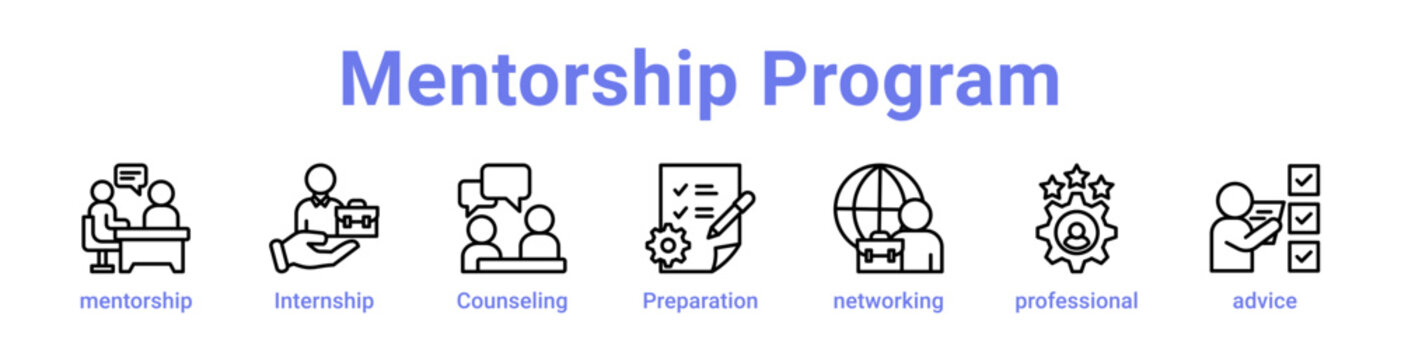 Mentorship Program Icon Banner and Collection