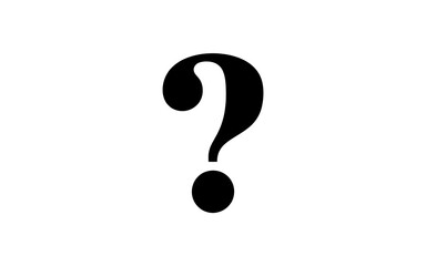 Large Black Question Mark on White Background