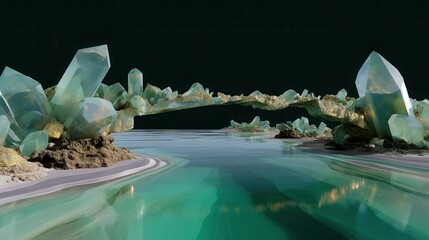 Stunning Crystalline Landscape with Vibrant Turquoise and Clear Gems