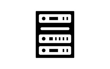 Fototapeta premium Black Server Icon on White Background