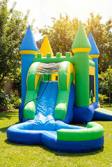 Outdoor inflatable water slide bounce house for kid play - splashy bouncy castle backyard fun