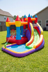 Outdoor inflatable water slide bounce house for kid play - splashy bouncy castle backyard fun