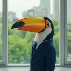 都会のオウム、高解像度3Dレンダリング