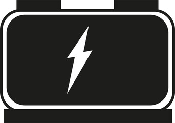 White lightning bolt charging icon on black background