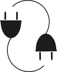 Minimalist electrical plug connection icon