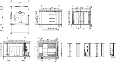 Interior Design Drawing of Living Room Layout with Elevation Design and Section Detail