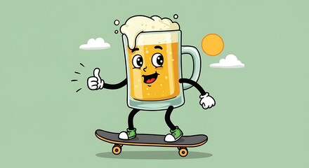 爽快！スケボービールの休日