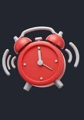真紅の目覚まし時計：3Dレンダリングの躍動感