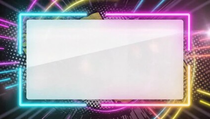 Neon Glow Frame with Abstract Background.