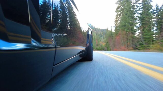 Low Side Angle Driving Footage Around Hayden Lake