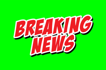 icon breaking news with green screen background template vector design