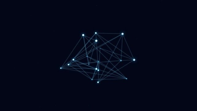 Abstract Blue Plexus Network Connection with Glowing Nodes for Cyber Security and Big Data Background