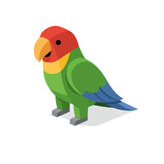 Loro isom&eacute;trico con colores brillantes