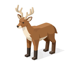 Ciervo isom&eacute;trico en tonos naturales