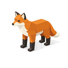 Zorro isom&eacute;trico en estilo vectorial