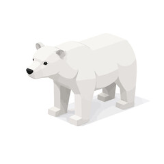 Oso polar isom&eacute;trico en estilo vectorial