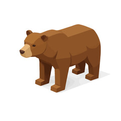 Oso marr&oacute;n en estilo isom&eacute;trico