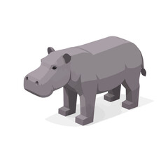 Hipop&oacute;tamo isom&eacute;trico en tonos p&uacute;rpuras