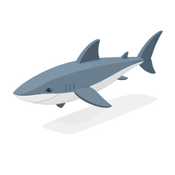 Tibur&oacute;n blanco en dise&ntilde;o isom&eacute;trico