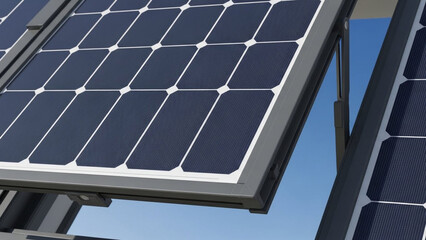 Fototapeta premium Solar Panels on Metal Frame Structure.