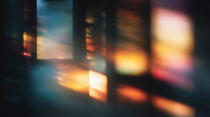 Soft daylight filtered through sheer curtains creates shifting shadows in a quiet home interior, expressing stillness and passing time.