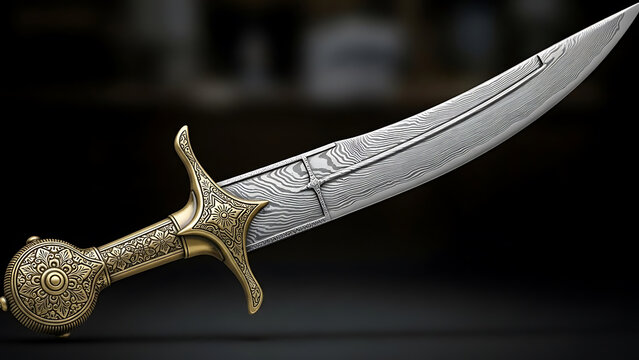 Sword with Ornate Gold Hilt
