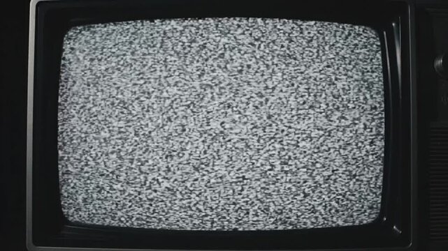 Vintage television emitting static noise