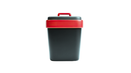 3D Rendered Trash Can on White Background