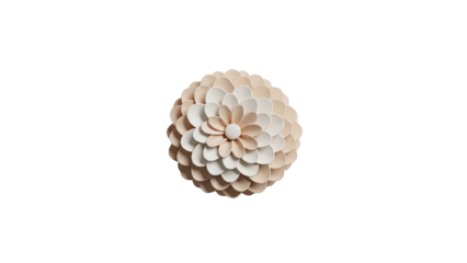 Abstract Floral Sculpture with Layered Petals in Neutral Tones