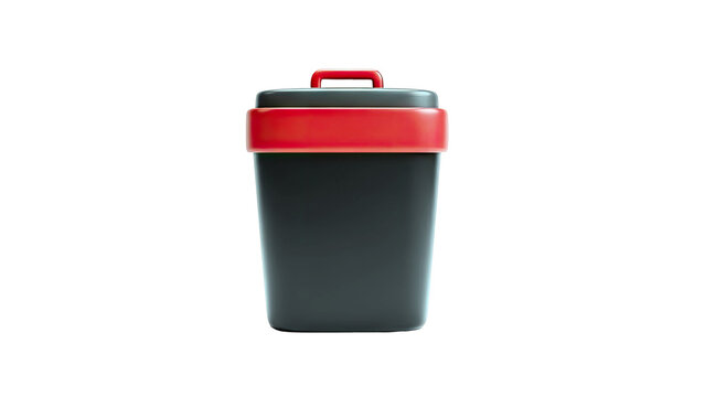 3D Rendered Trash Can on White Background