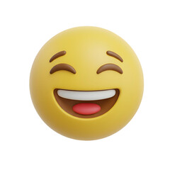 Fototapeta premium Yellow Smiling Emoji Face with Tongue Out.