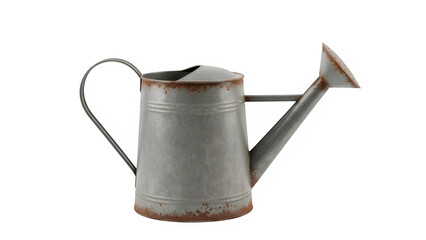 Rustic metal watering, isolated on white or transparent background. PNG