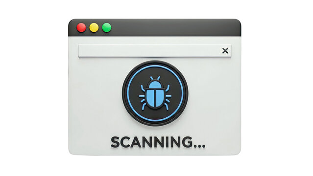 Computer Virus Scan in Progress - Digital Security Concept - Powered by Adobe
