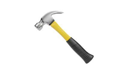 Modern Claw Hammer with Yellow and Black Handle
