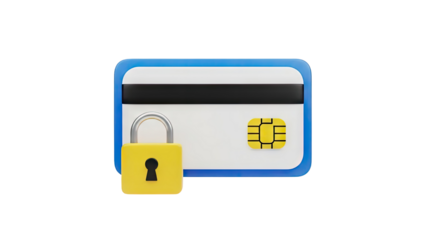 Secure Credit Card Icon with Lock and Chip