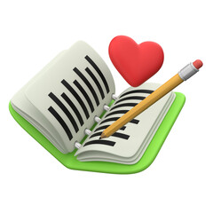 Wellness Journal 3D Illustration