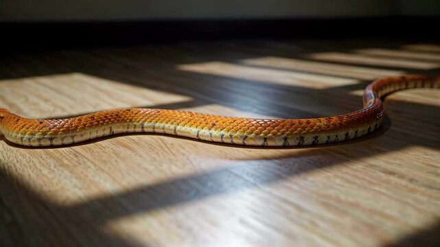 Snakes on indoor wooden floors