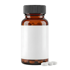 [Generative AI] 라벨 없는 흰색 약병 의료 용기