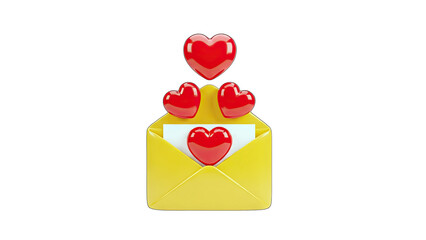 Hearts Emerging from Envelope: Love Letter Concept